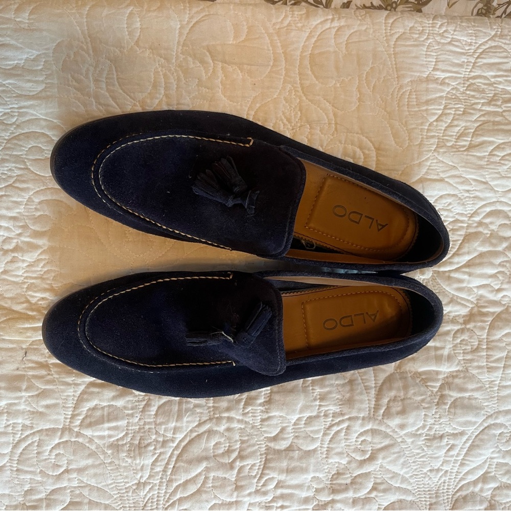 ALDO Men’s Dark Navy Suede Tassel Loafers